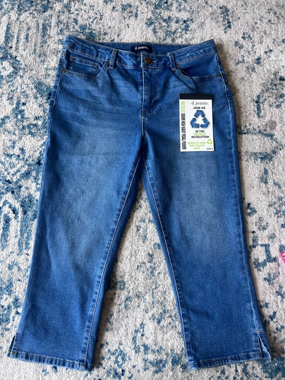 d. jeans Mid Blue Straight-Leg Women's Jeans